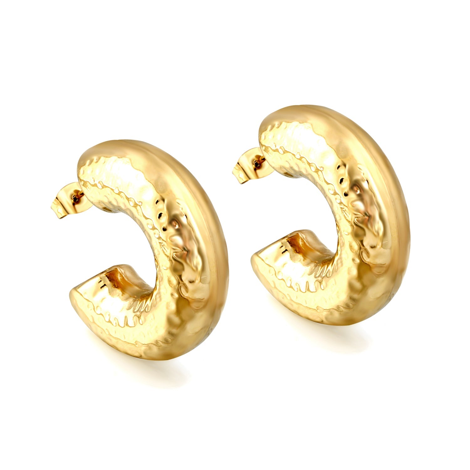 C-shaped bumpy earrings 26*32mm asonjewelry